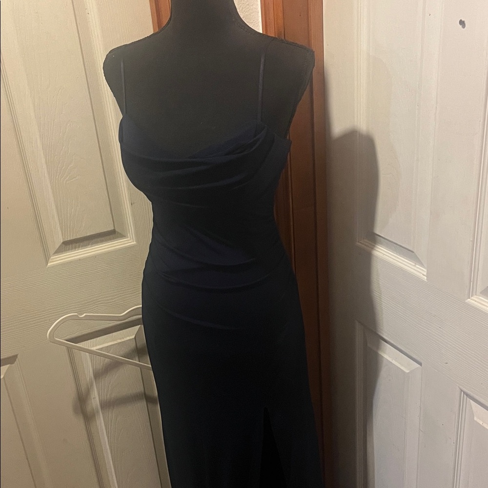 Emerald Sundae Blue Sheath Dress with side rouching